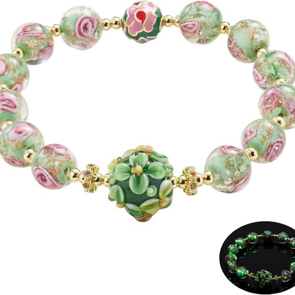 Jewelry - Luminous Murano Glass Bracelet - Chic Glow in The Dark Green Jewelry for Women